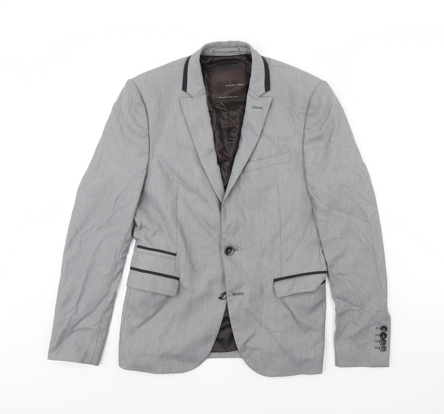 Zara Mens Grey   Jacket Blazer Size 36  - Shoulder Pads