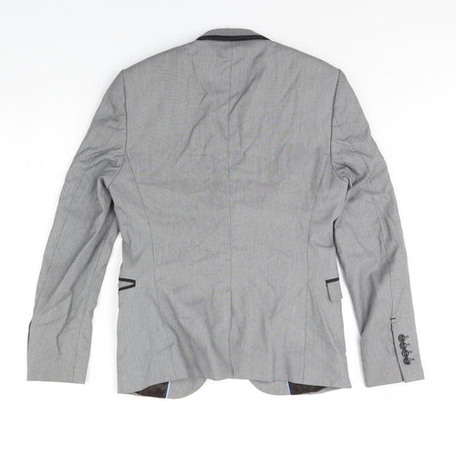Zara Mens Grey   Jacket Blazer Size 36  - Shoulder Pads