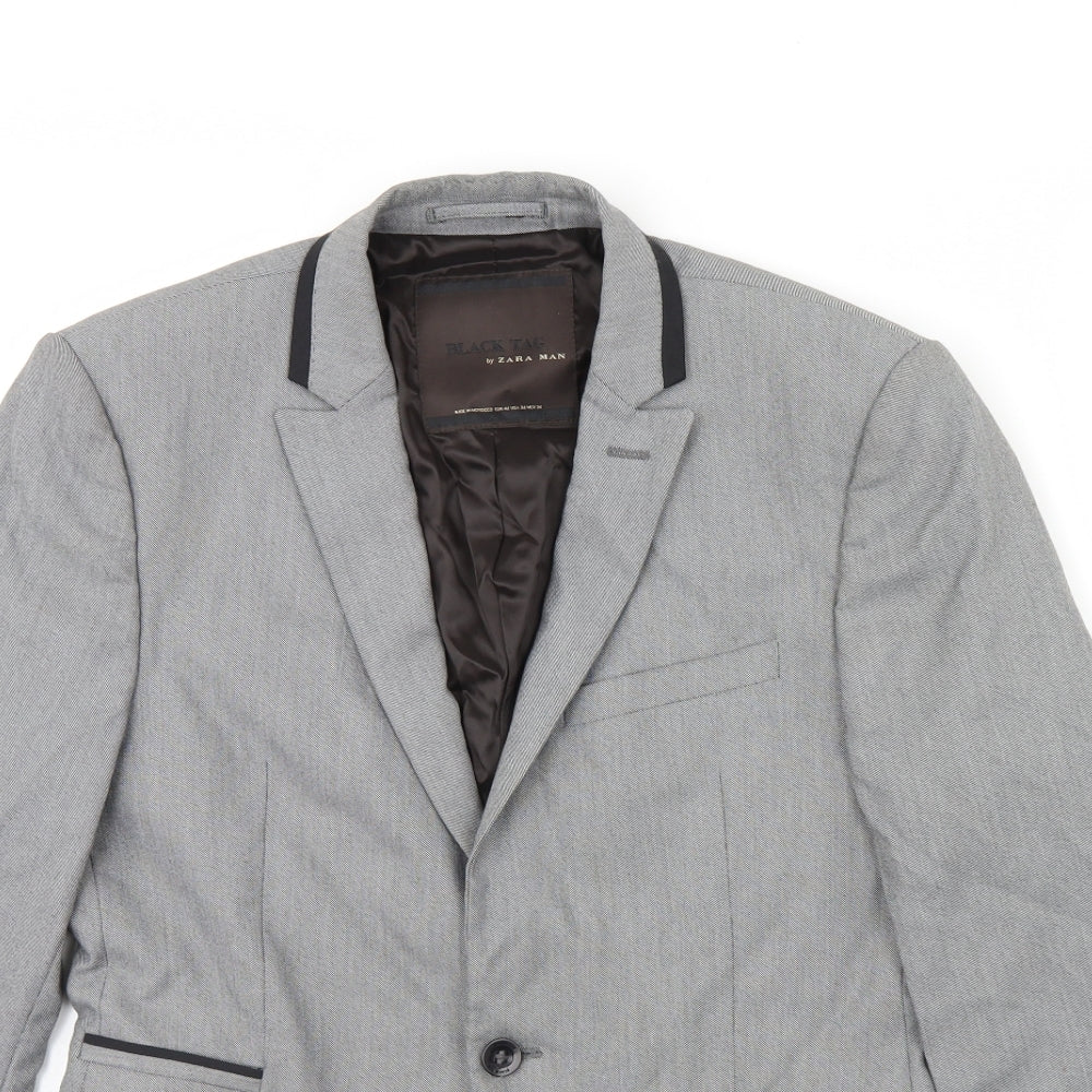 Zara Mens Grey   Jacket Blazer Size 36  - Shoulder Pads