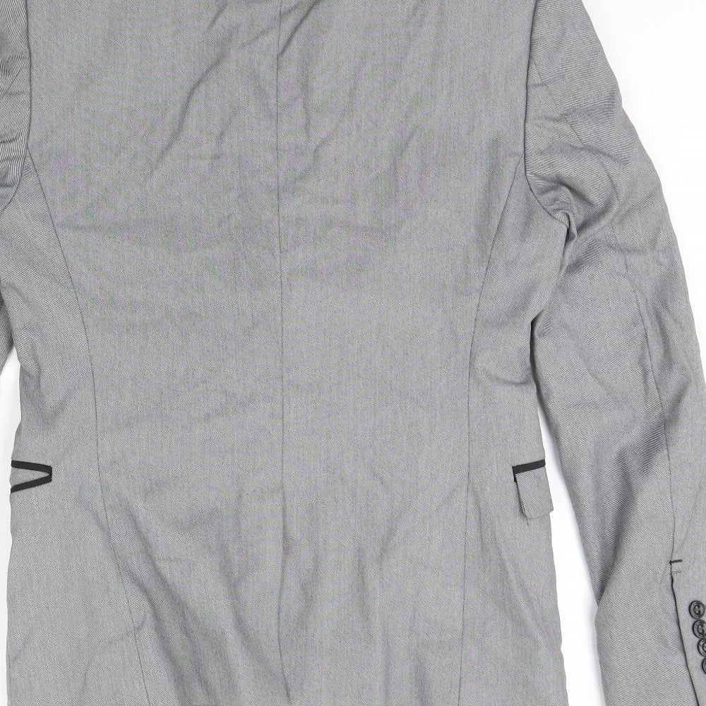 Zara Mens Grey   Jacket Blazer Size 36  - Shoulder Pads