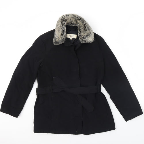 NEXT Womens Black   Rain Coat Coat Size 8