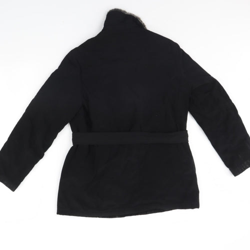 NEXT Womens Black   Rain Coat Coat Size 8
