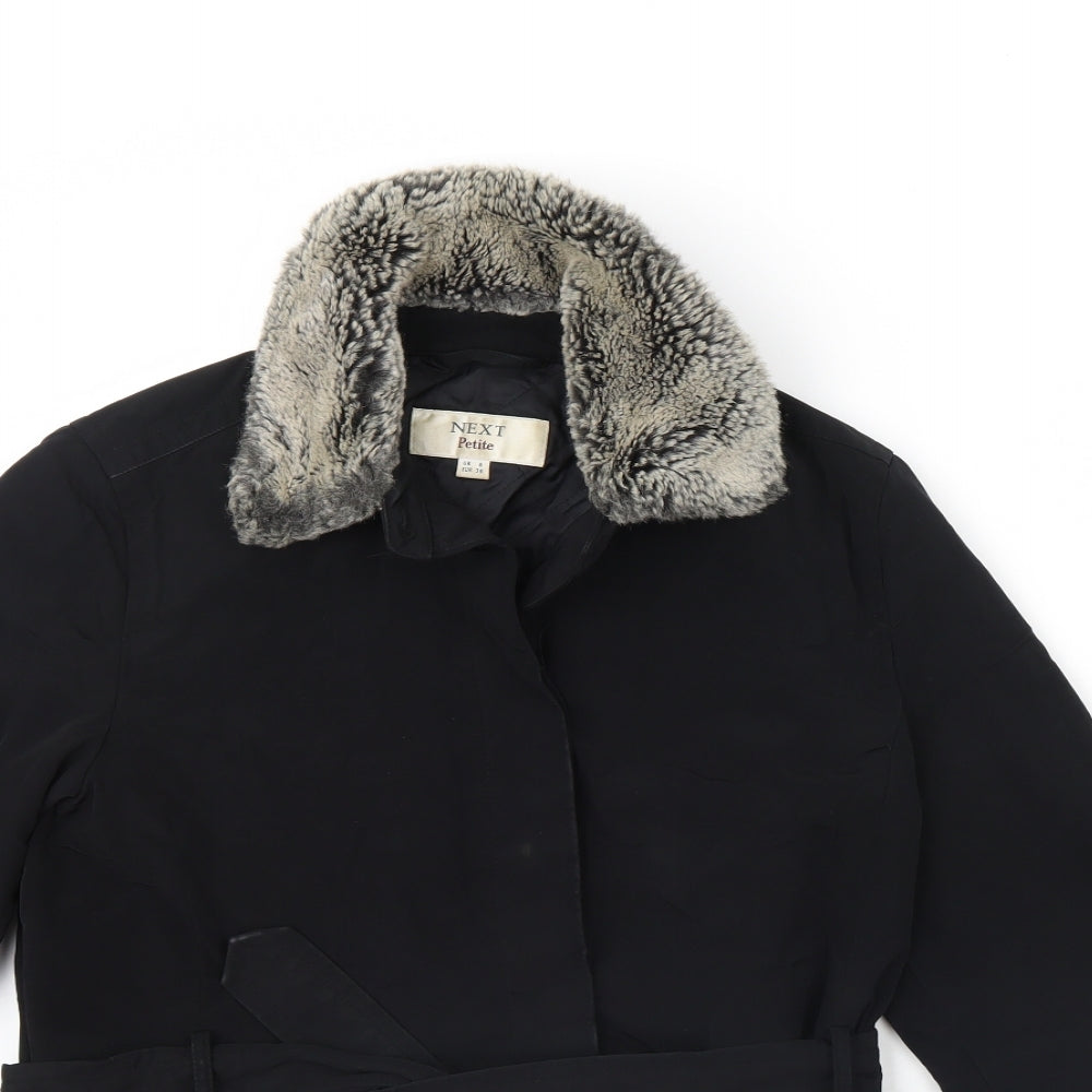 NEXT Womens Black   Rain Coat Coat Size 8