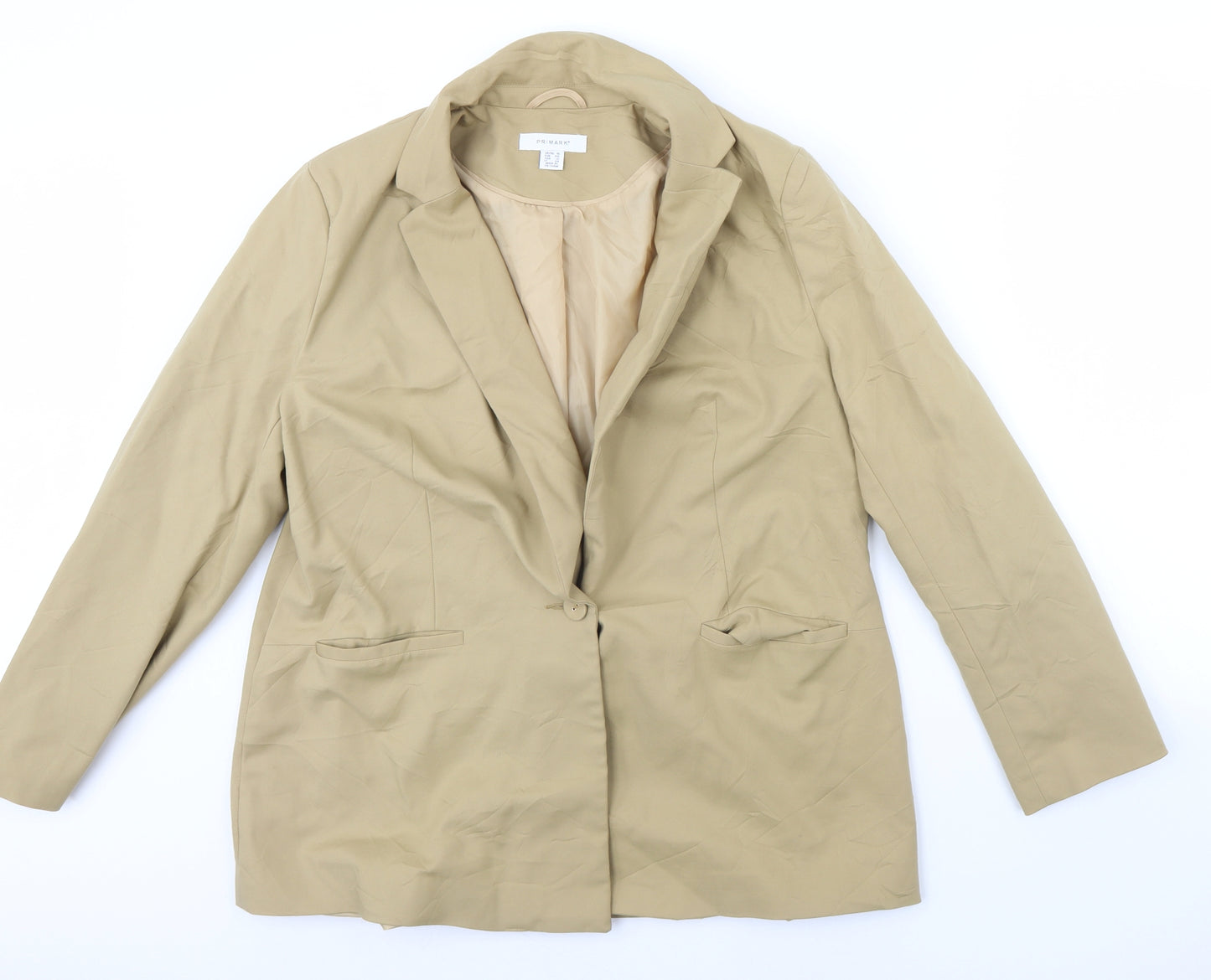 Primark Womens Beige   Jacket Blazer Size 16