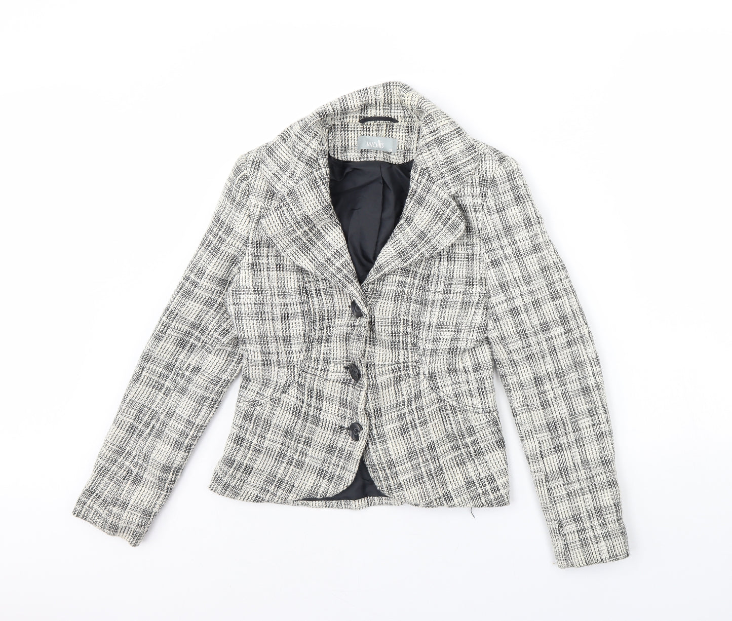 Wallis Womens Ivory Plaid  Jacket  Size 10