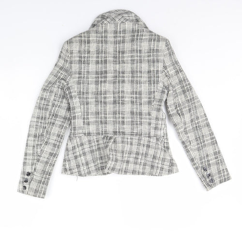 Wallis Womens Ivory Plaid  Jacket  Size 10