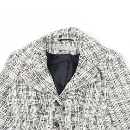 Wallis Womens Ivory Plaid  Jacket  Size 10
