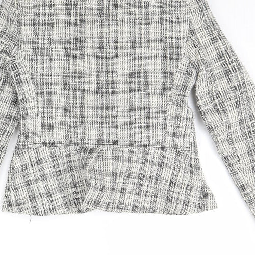 Wallis Womens Ivory Plaid  Jacket  Size 10