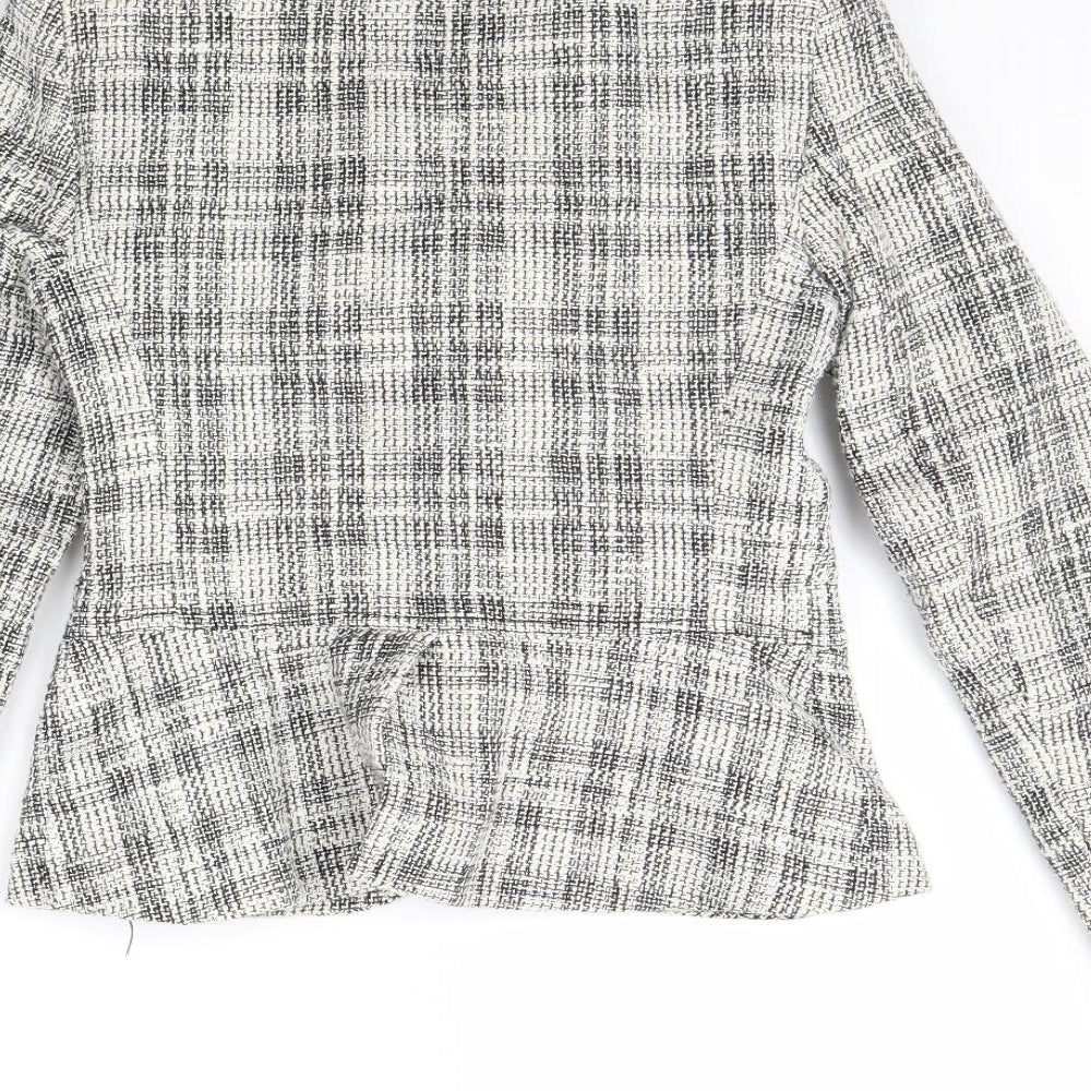 Wallis Womens Ivory Plaid  Jacket  Size 10