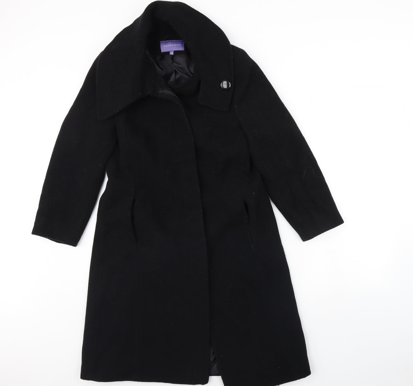 Autonomy Womens Black   Overcoat Coat Size 12