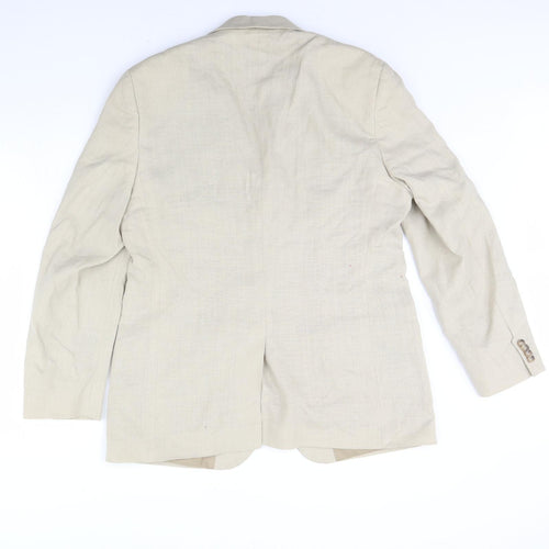 M&S Mens Beige   Jacket Blazer Size 40  - Shoulder Pads