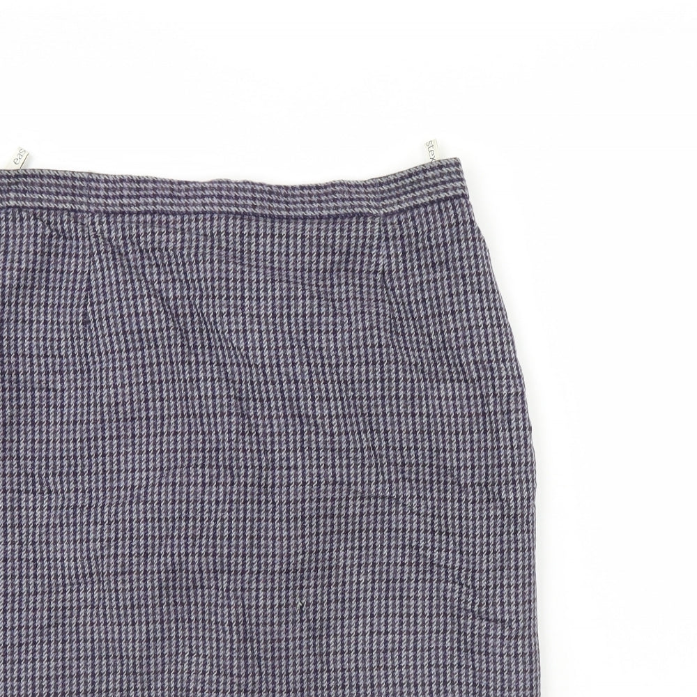 Eastex Womens Blue Herringbone  Straight & Pencil Skirt Size 14