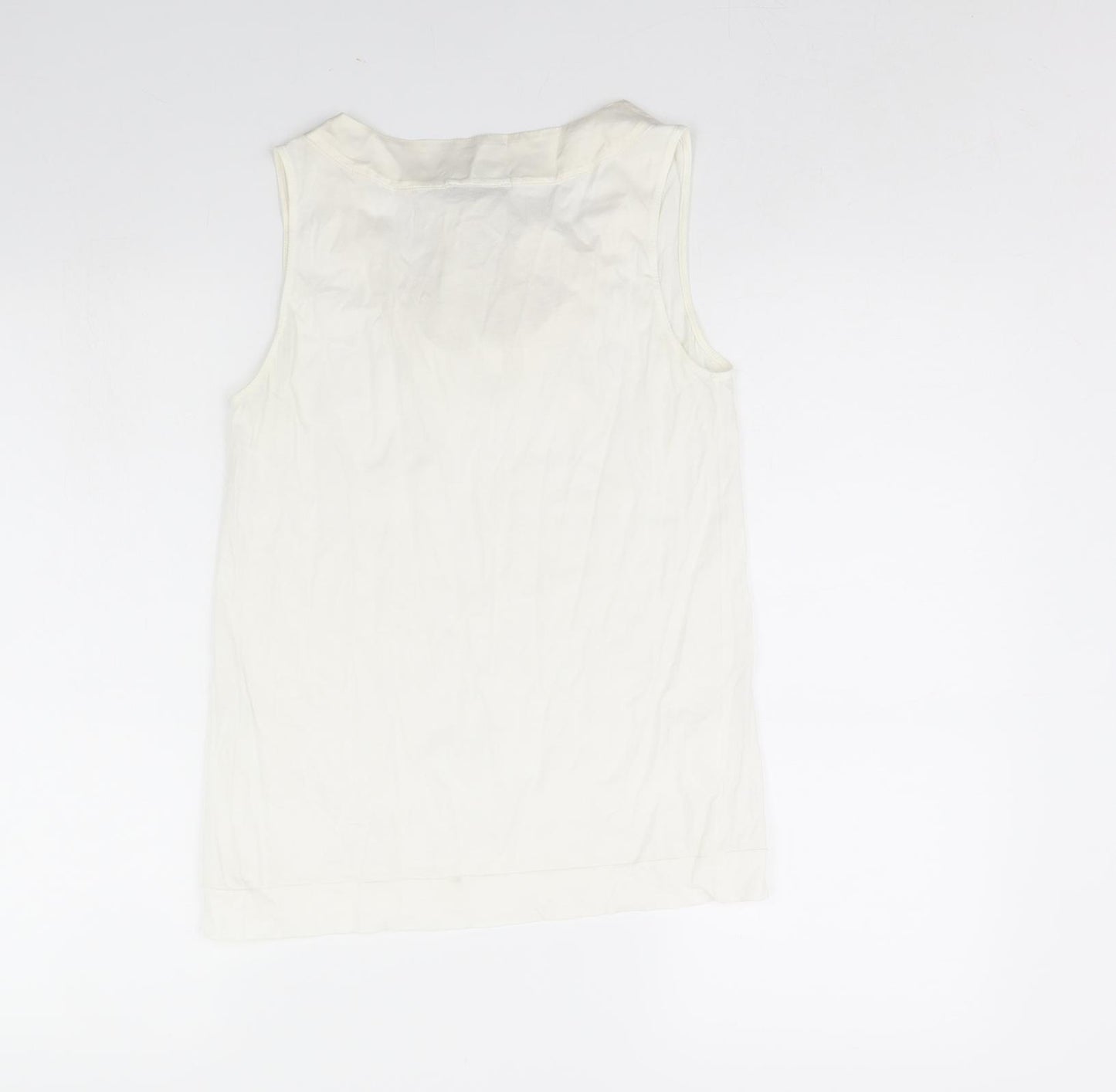 Massimo Dutti Womens Ivory   Basic Tank Size S