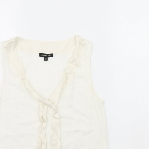 Massimo Dutti Womens Ivory   Basic Tank Size S