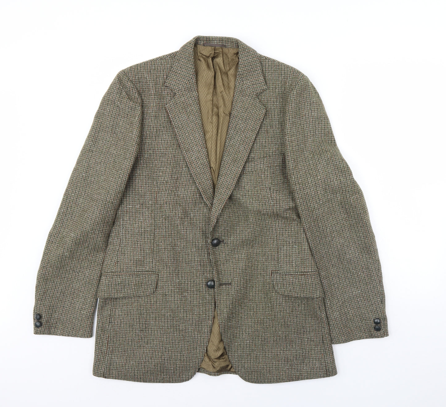 Preworn Mens Green   Jacket Blazer Size 38  - Shoulder Pads