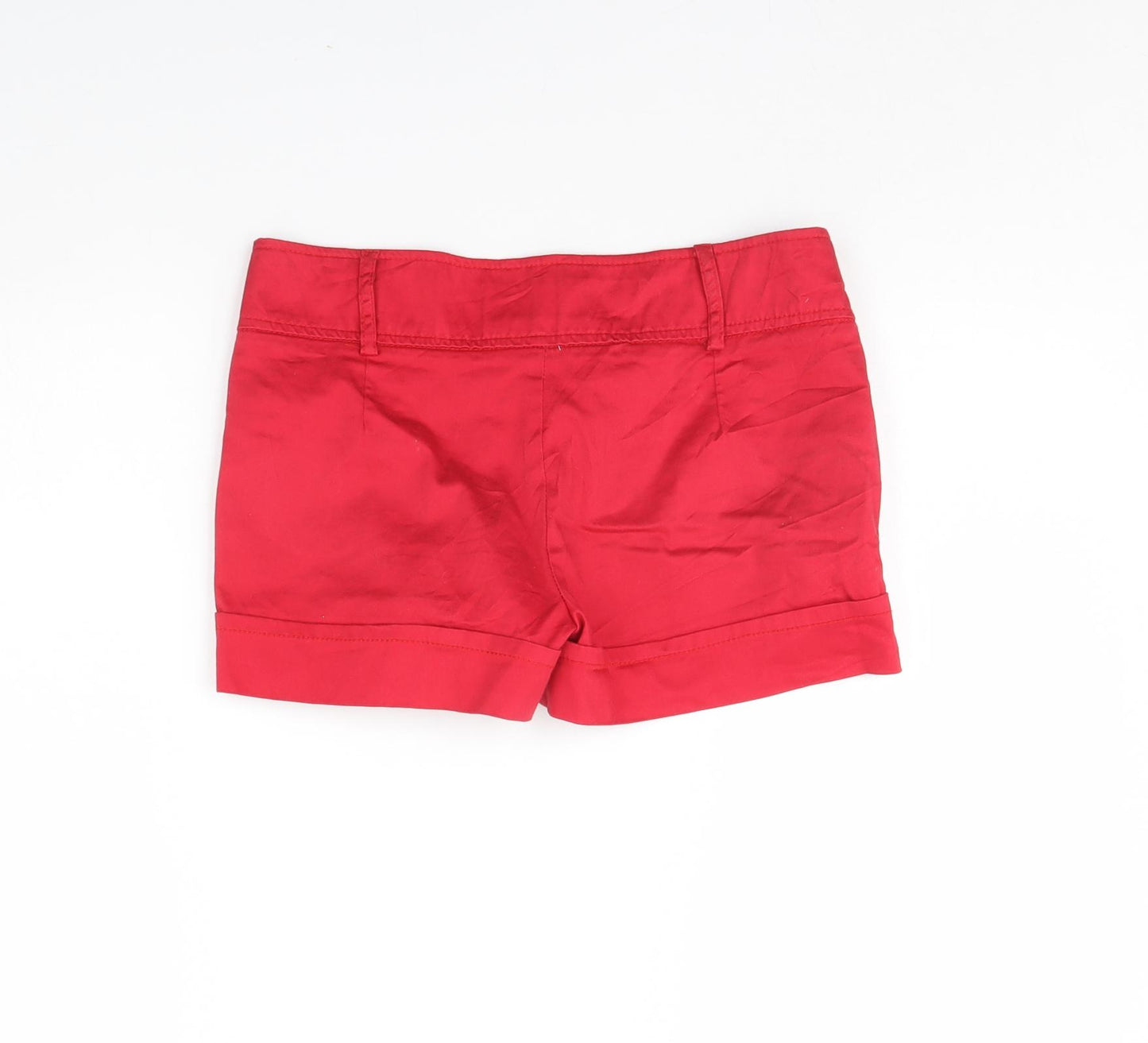 Bershka Womens Red   Cut-Off Shorts Size 8