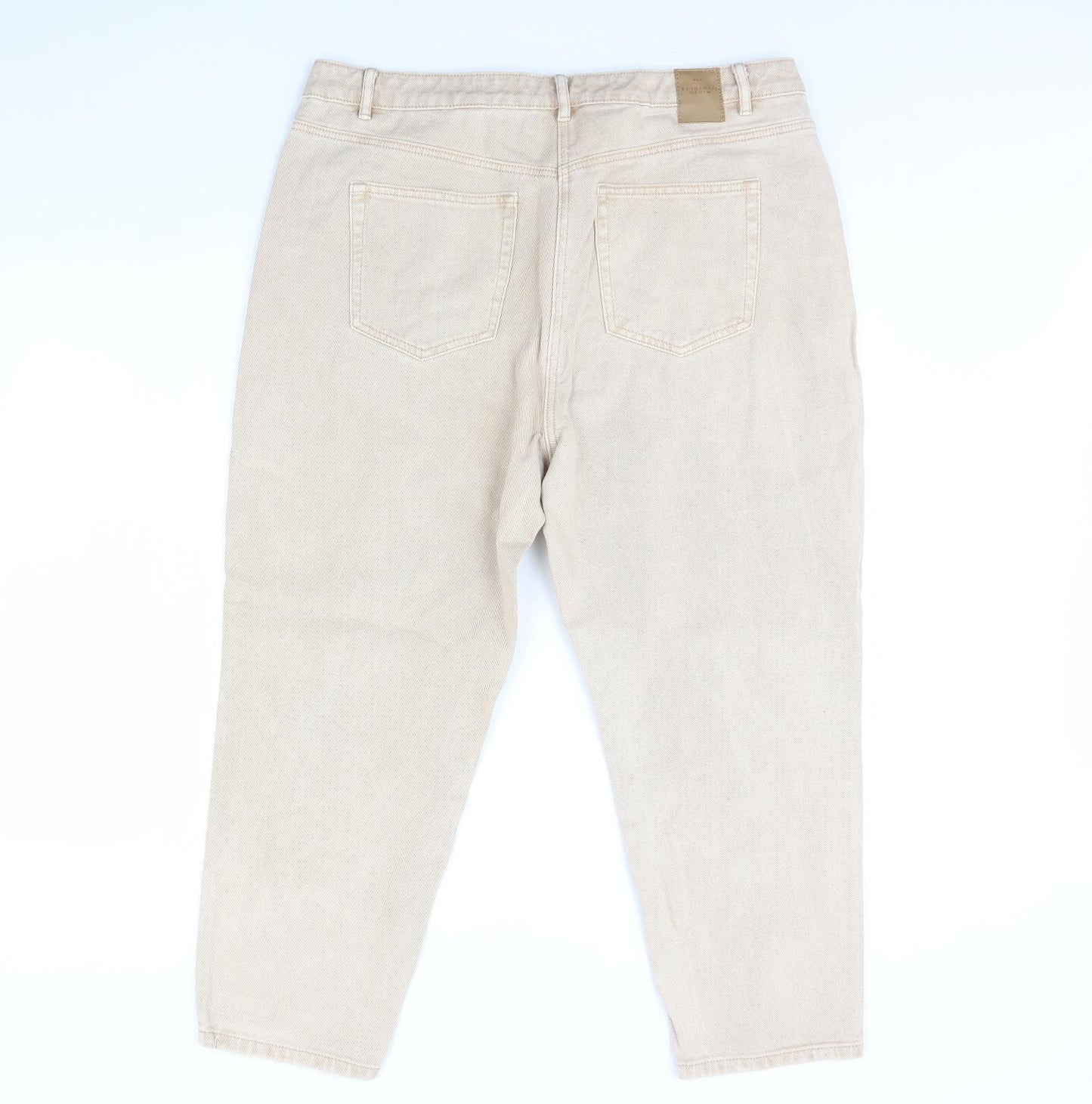 NEXT Womens Beige  Denim Mom Jeans Size 18 L26 in