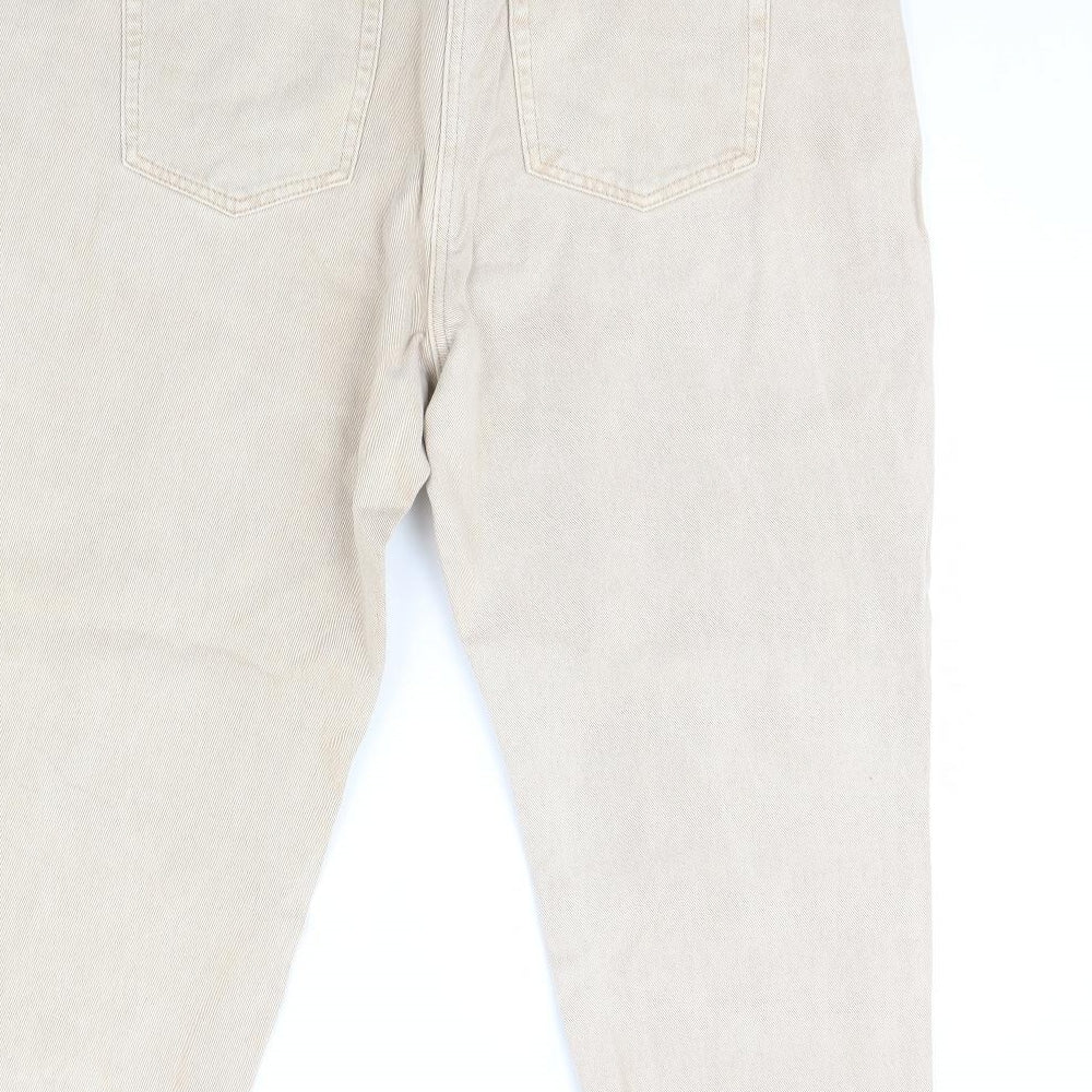 NEXT Womens Beige  Denim Mom Jeans Size 18 L26 in