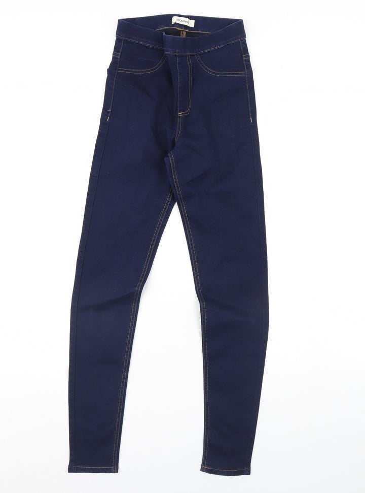 M&S Womens Blue Denim Jegging Jeans Size 6 L28 in