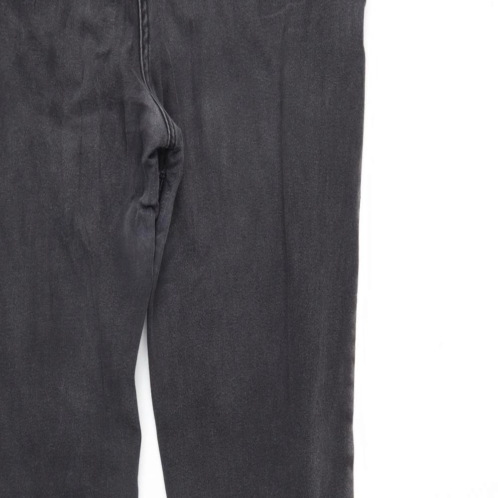 M&S Womens Black  Denim Straight Jeans Size 16 L32 in