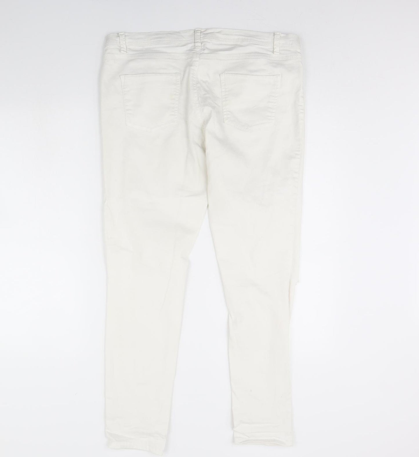 Preworn Womens Ivory  Denim Skinny Jeans Size 36 in L30 in