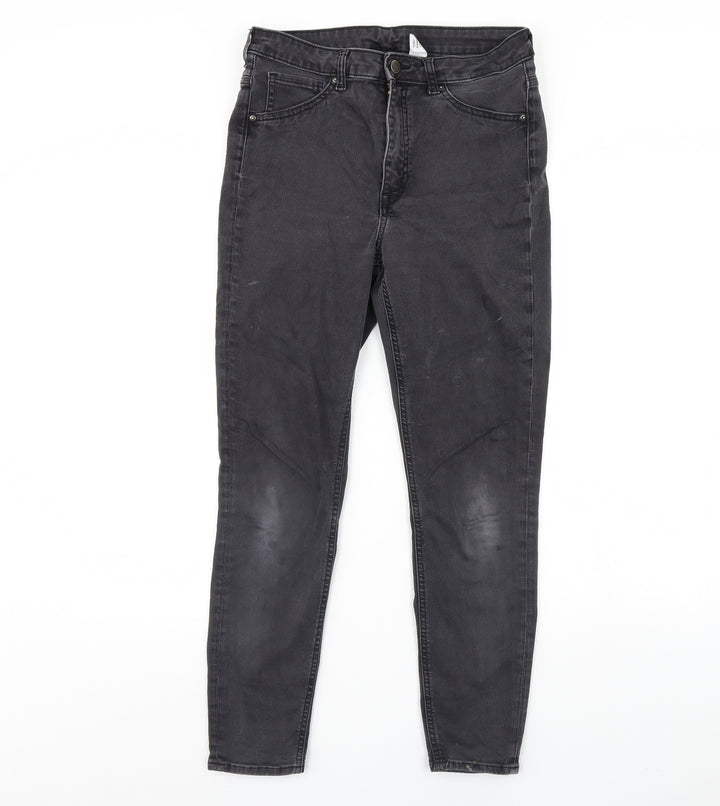 Preworn Womens Black Denim Skinny Jeans Size 14 L29 in