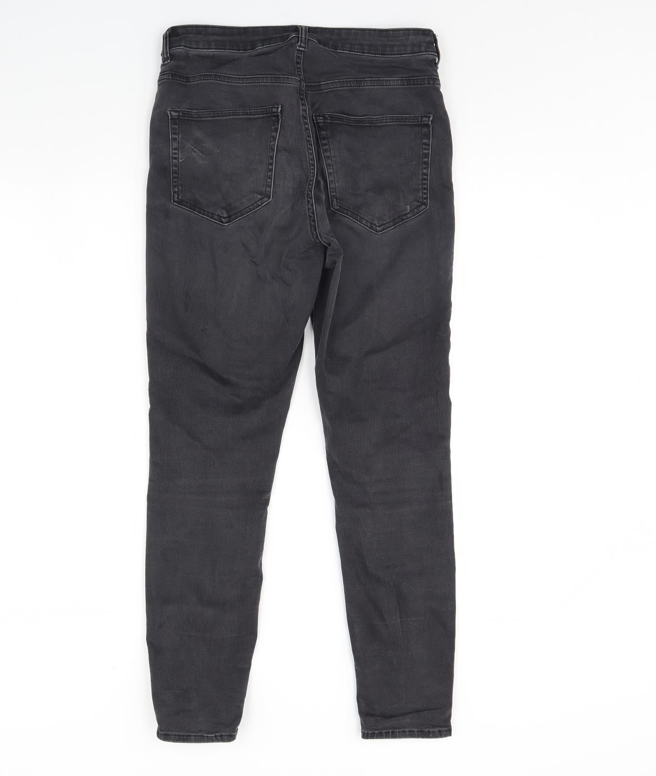 Preworn Womens Black  Denim Skinny Jeans Size 14 L29 in