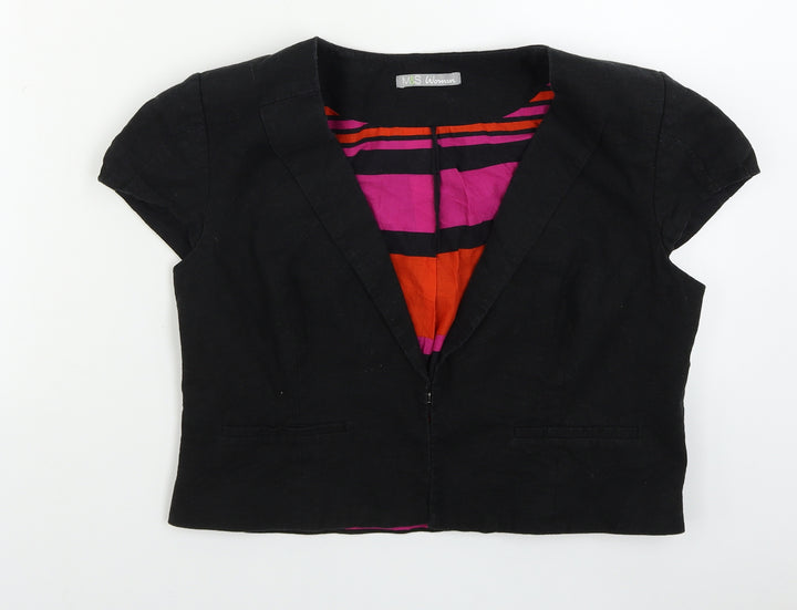 Marks and Spencer Womens Black   Overcoat Blazer Size 16