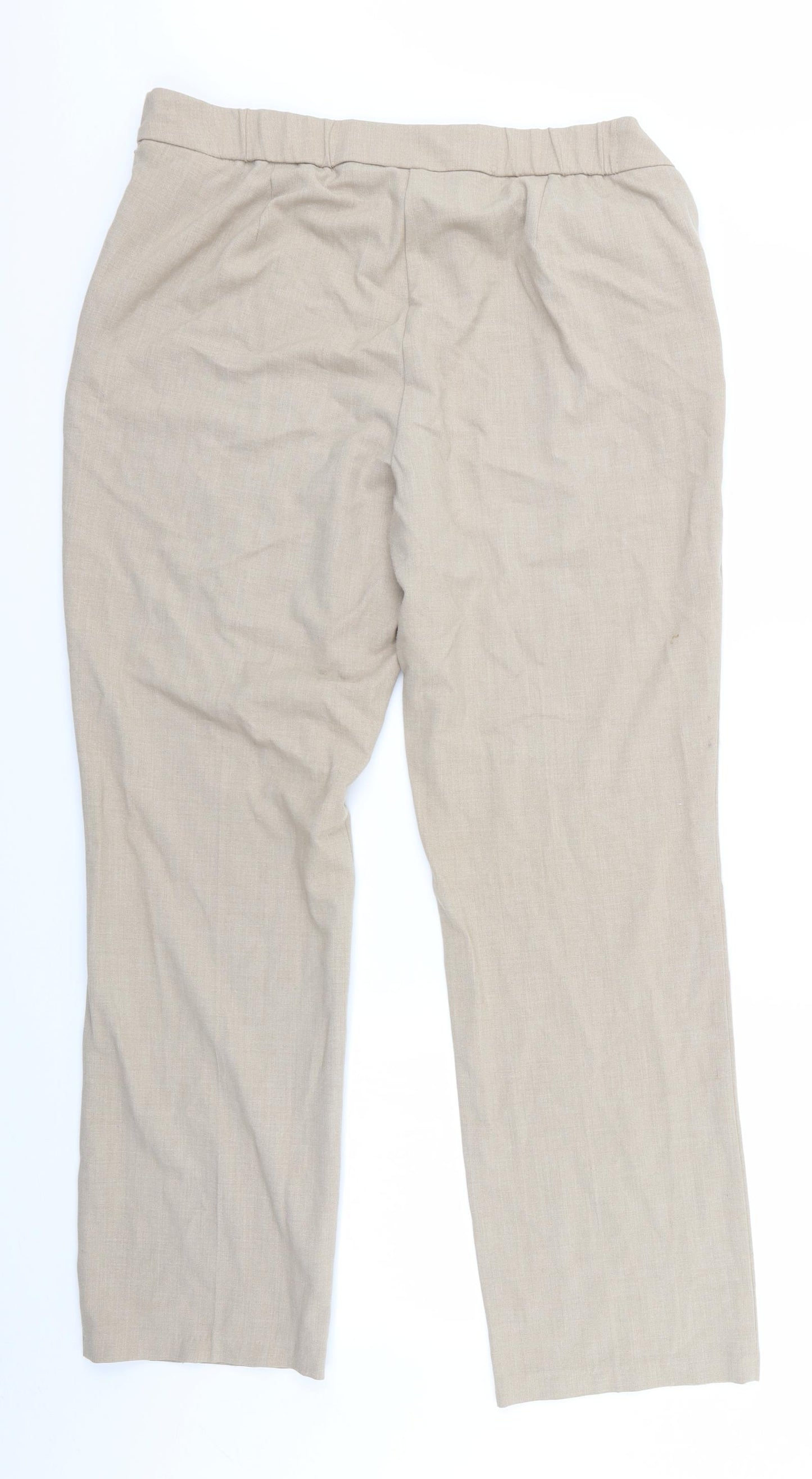 Marks and Spencer Womens Beige   Trousers  Size 14 L29 in - Marks and Spencer