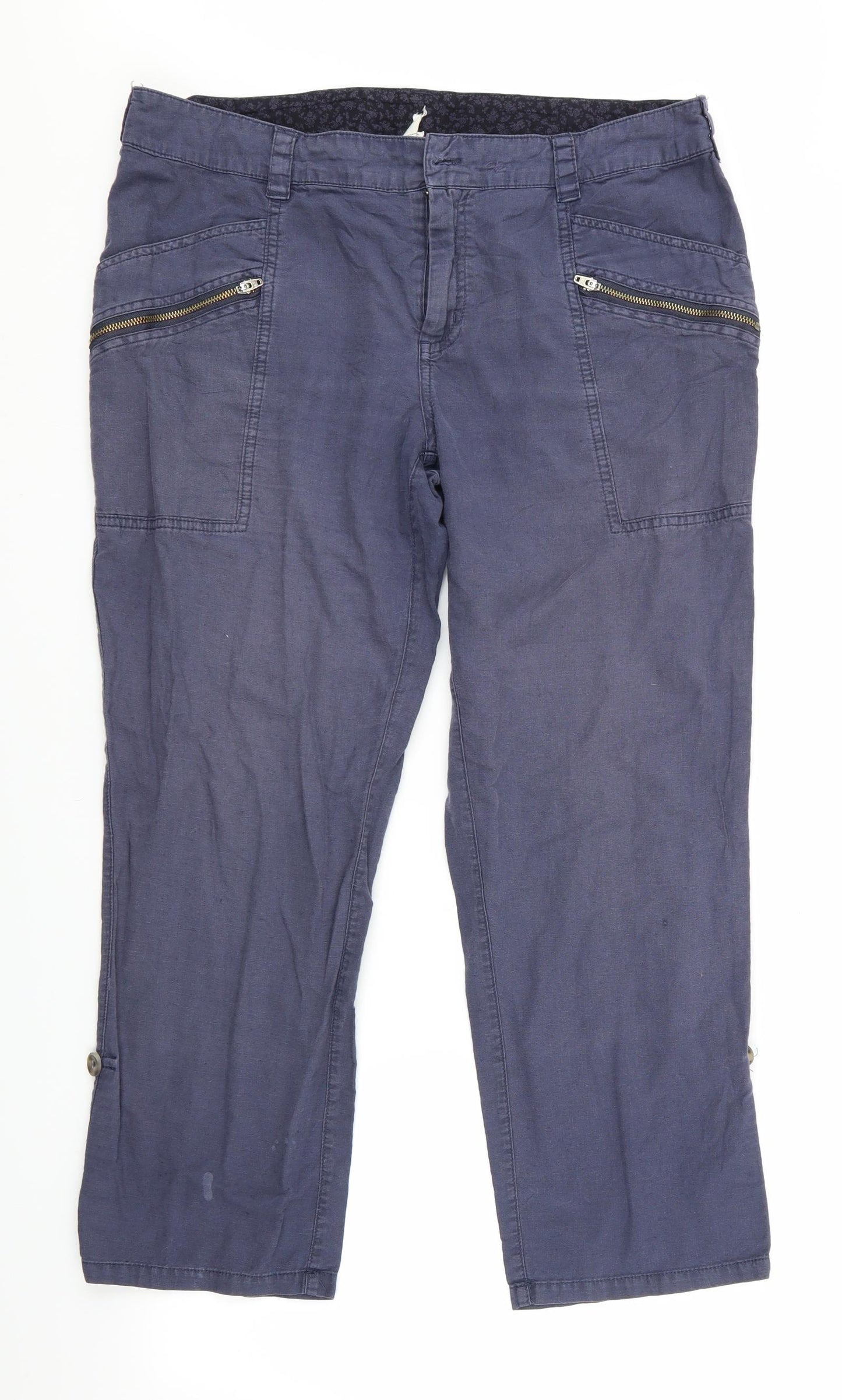 White Stuff Womens Blue   Cropped Trousers Size 12 L25 in - White Stuff Trousers
