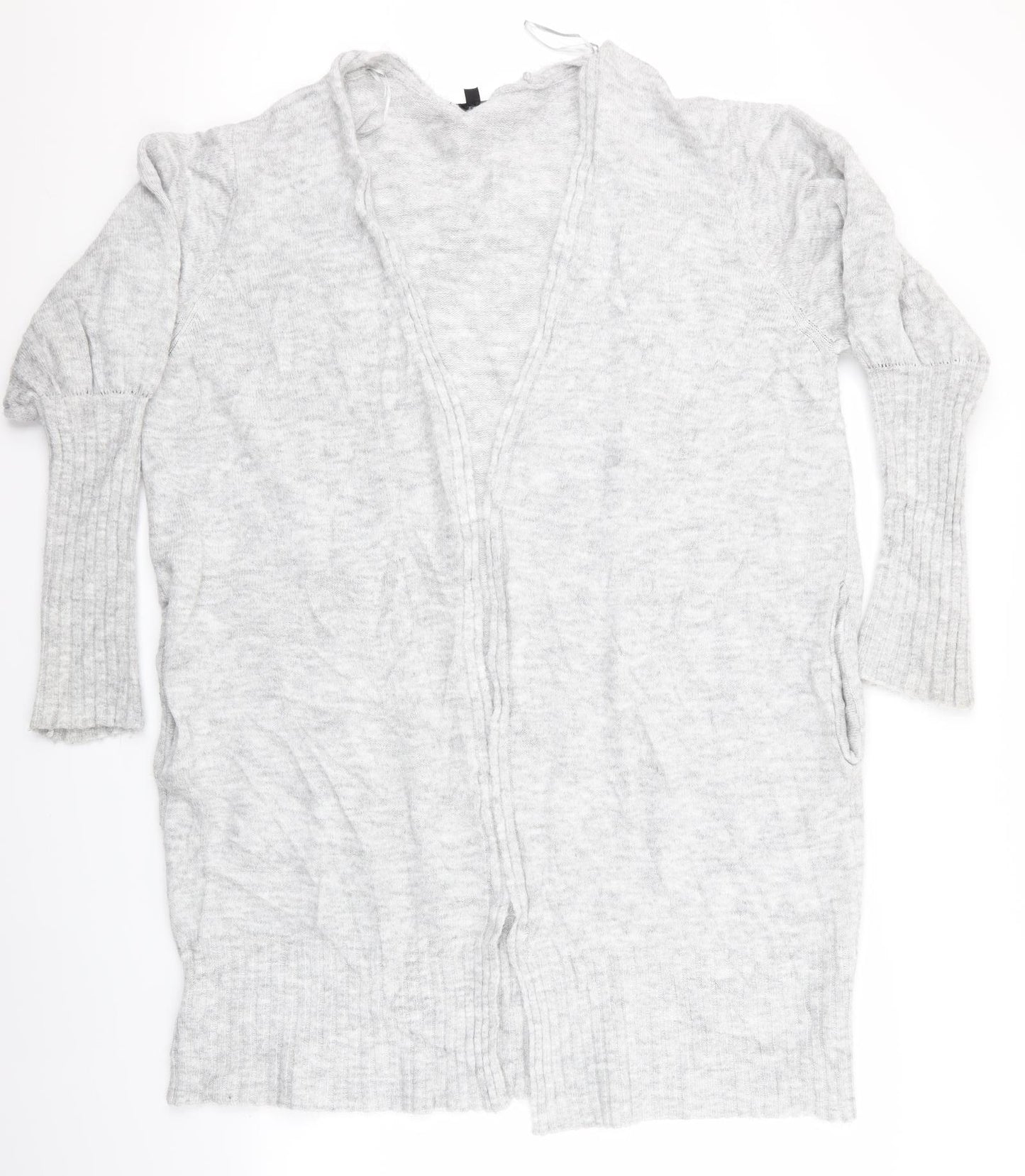 Topshop Womens Grey   Cardigan Jumper Size 14  - Topshop Longline Cardigan Blouse sleeve