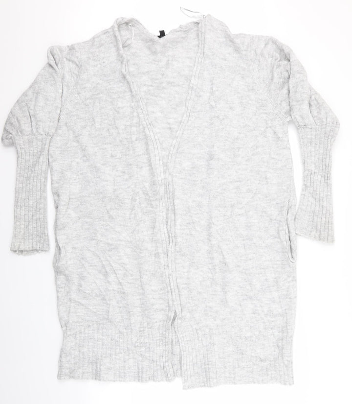 Topshop Womens Grey   Cardigan Jumper Size 14  - Topshop Longline Cardigan Blouse sleeve