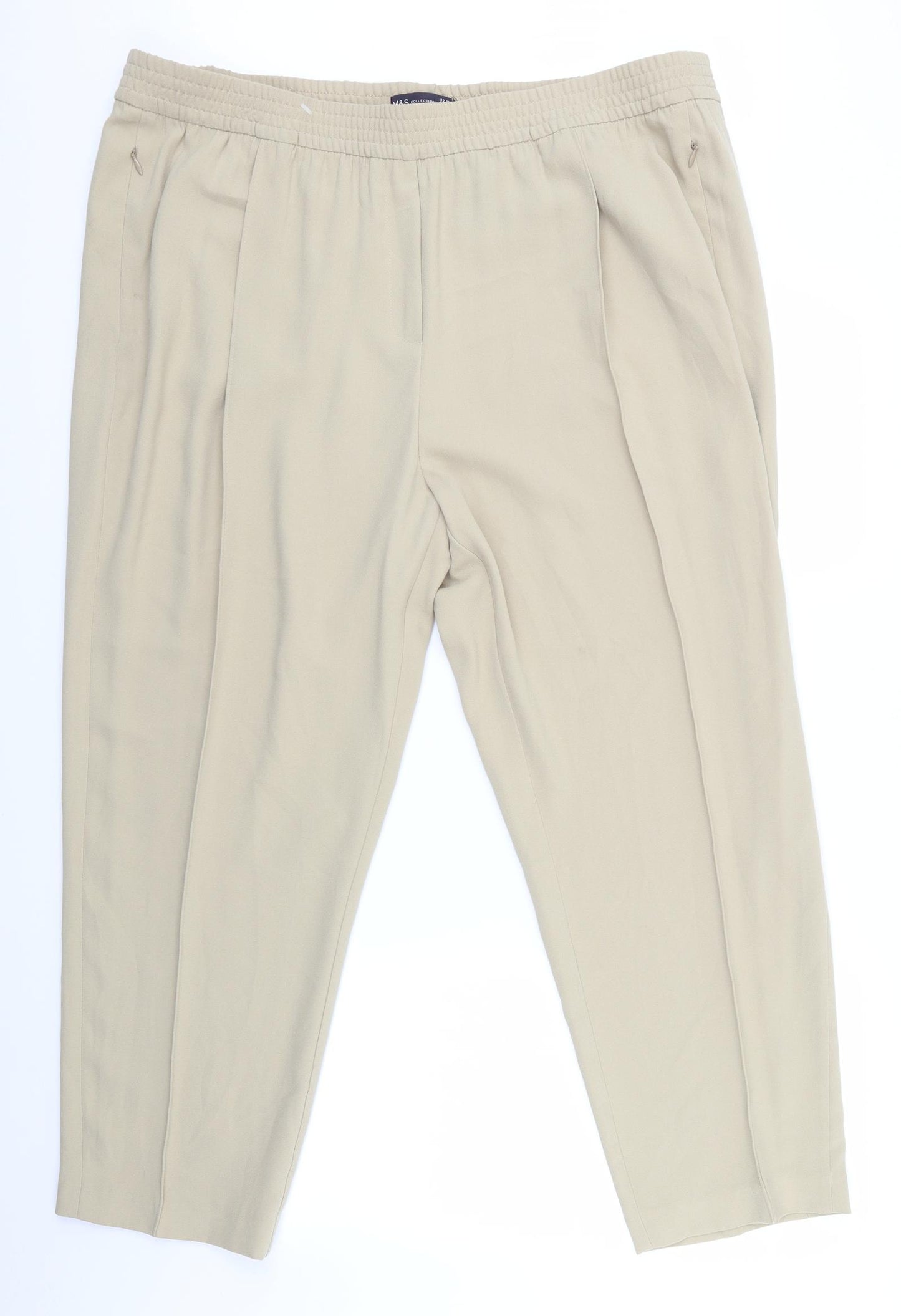 Marks and Spencer Womens Beige   Trousers  Size 22 L27 in - Marks and Spencer