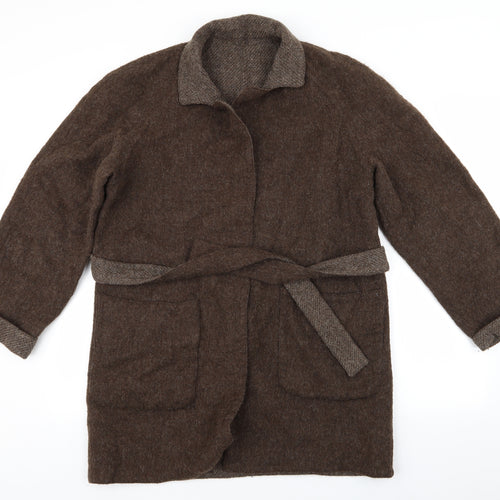 Preworn Womens Brown Herringbone  Jacket Coat   - Reversable Coat