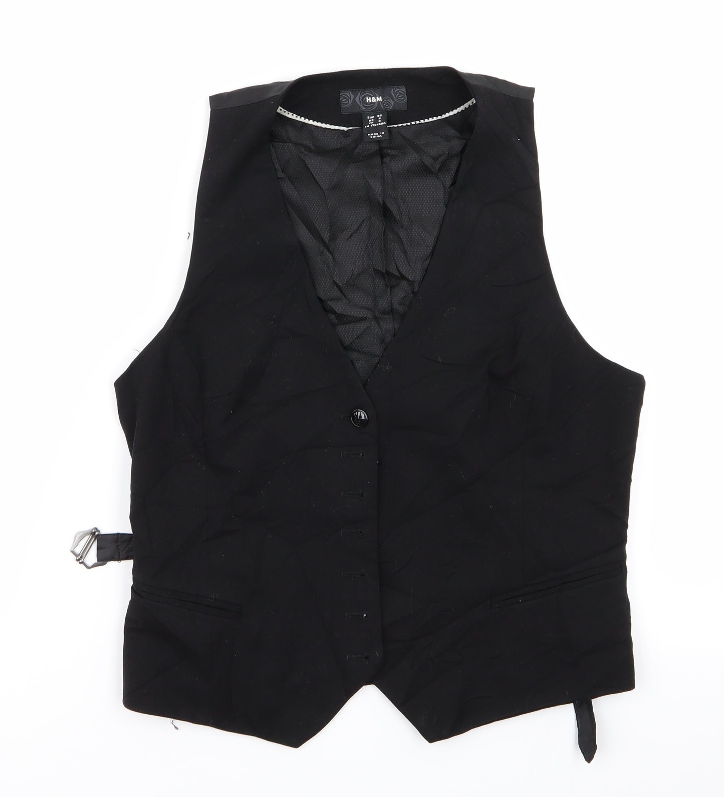 H&M Womens Black   Jacket Waistcoat Size 8  - H&M Waistcoat