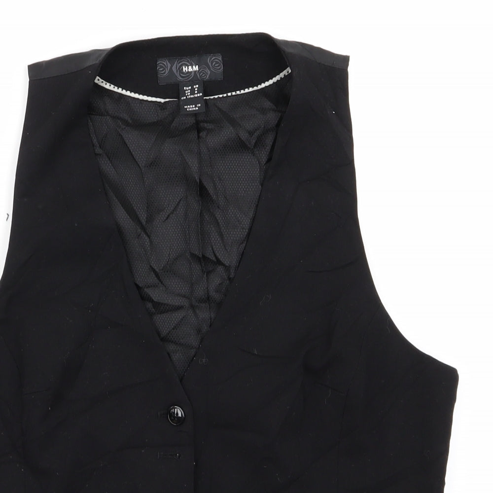 H&M Womens Black   Jacket Waistcoat Size 8  - H&M Waistcoat