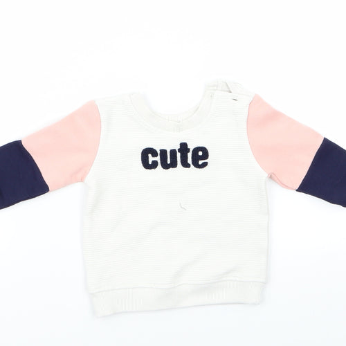 Primark Girls Multicoloured   Pullover Casual Size 6-9 Months  - Cute Logo