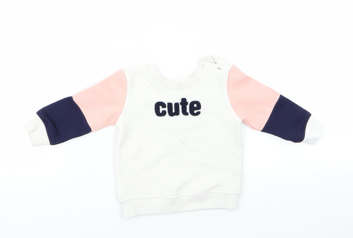 Primark Girls Multicoloured Pullover Casual Size 6-9 Months - Cute Logo