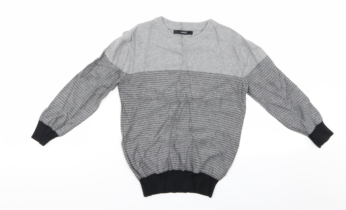 George Boys Green Striped  Pullover Jumper Size 6-7 Years  - George Boys Sweater