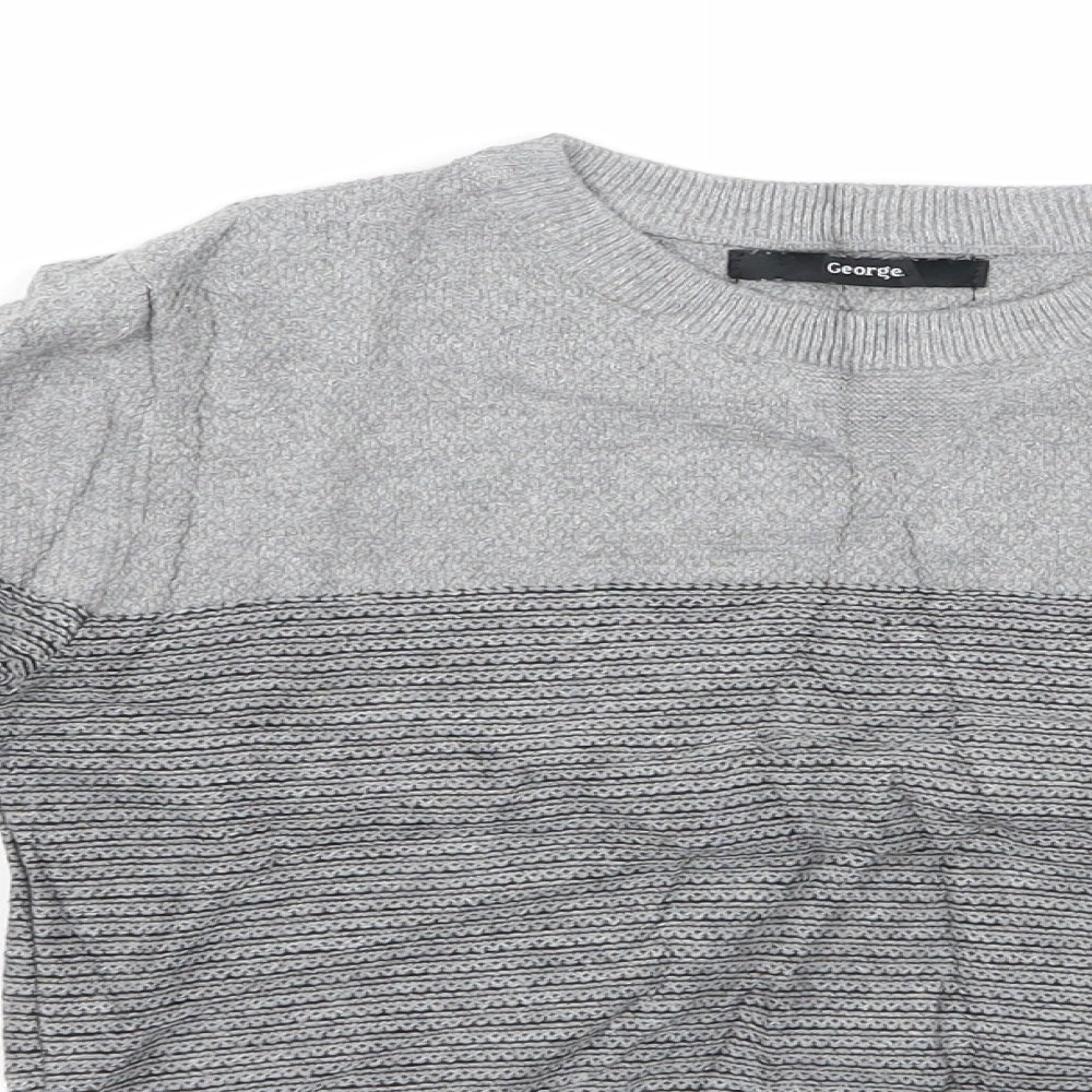George Boys Green Striped  Pullover Jumper Size 6-7 Years  - George Boys Sweater