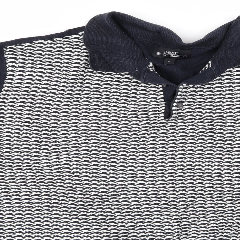 NEXT Mens Blue Houndstooth  Pullover Jumper Size L  - Next Mens Sweater
