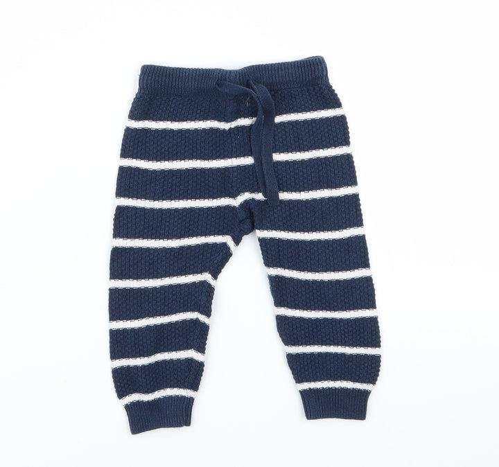 Florence and Fred Baby Black Striped  Jogger Leggings Size 0-3 Months  - Florence and Fred Baby