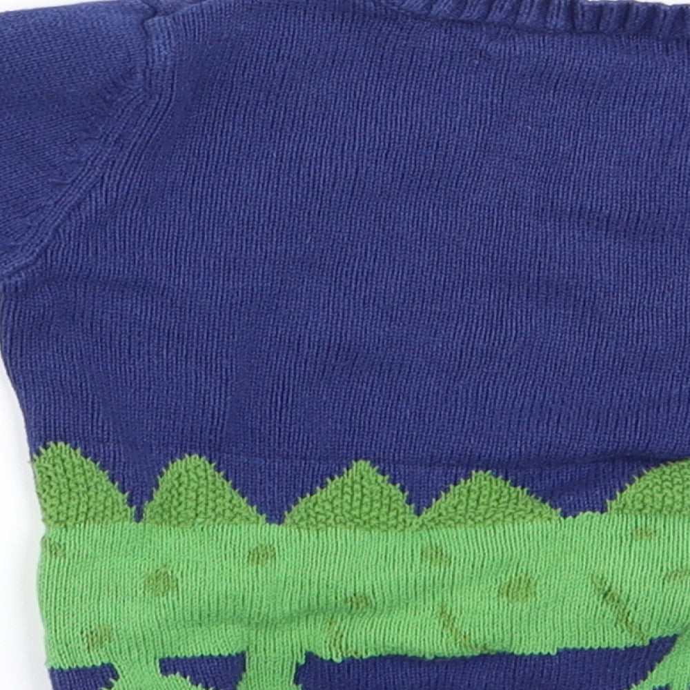 George Boys Blue Animal Print  Pullover Jumper Size 18-24 Months  - Dinasour Logo