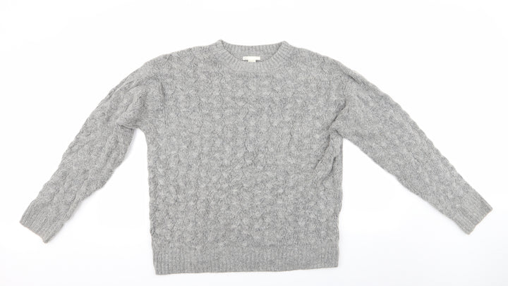 H&M Womens Grey   Pullover Jumper Size M  - H&M Sweater Cable Knit