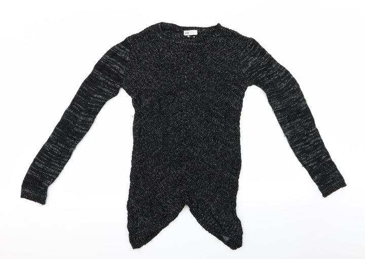 H&M Girls Black   Pullover Jumper Size 14 Years