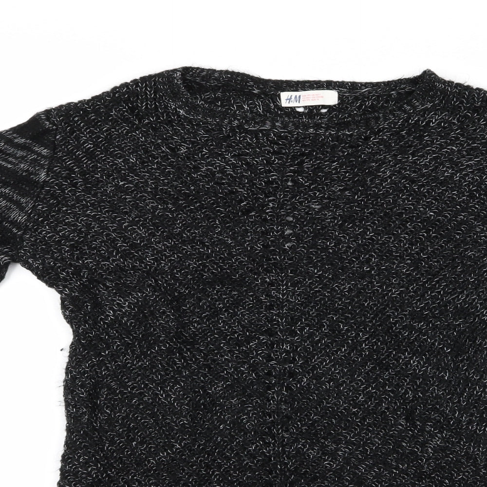 H&M Girls Black   Pullover Jumper Size 14 Years
