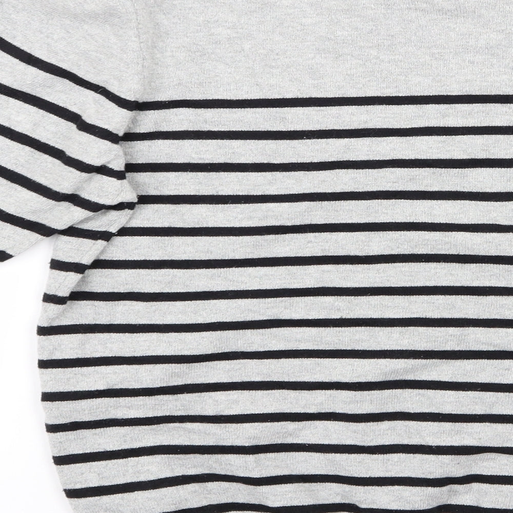 Topman Mens Grey Striped  Pullover Jumper Size M  - Topman Sweater