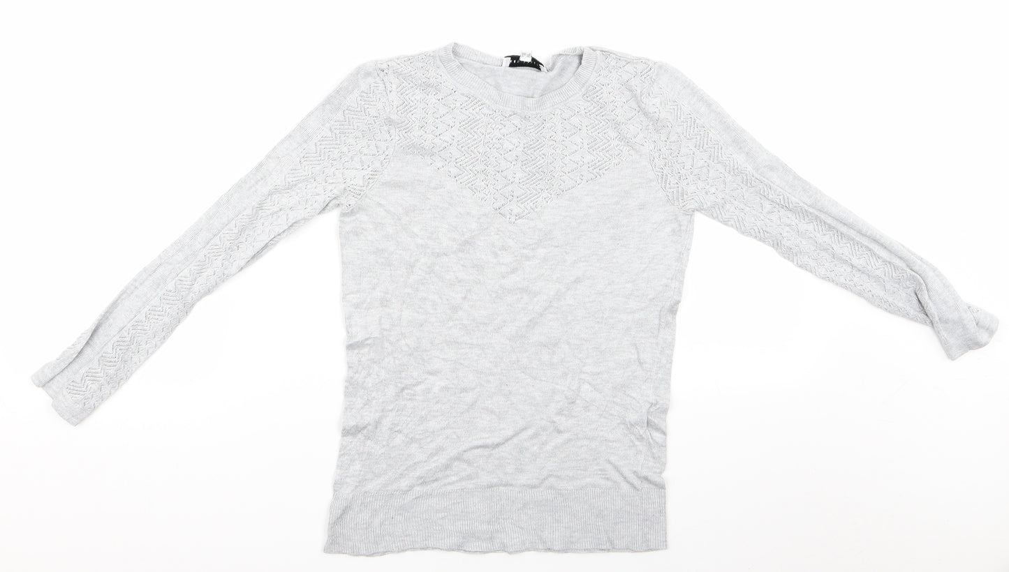 Warehouse Womens Grey   Pullover Jumper Size 6  - Warehouse