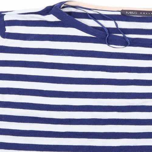 Marks and Spencer Womens Black Striped  Pullover Jumper Size 18  - Marks and Spencer