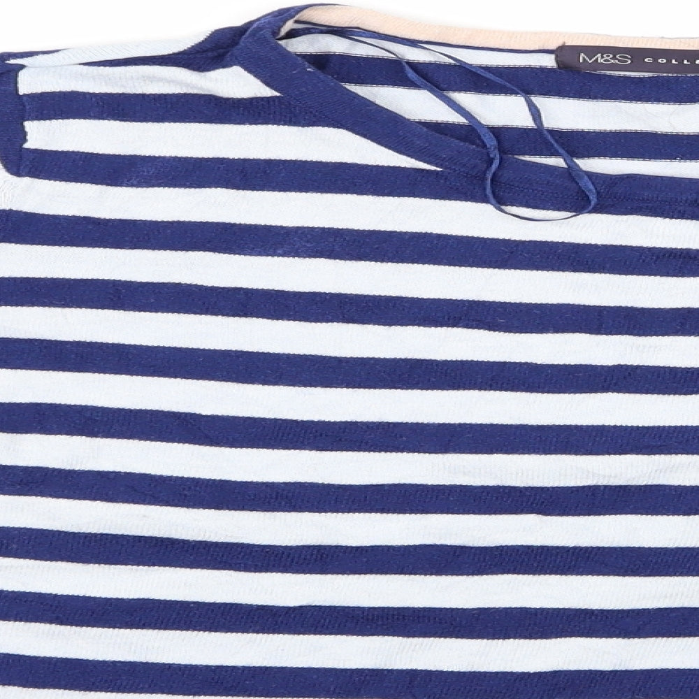 Marks and Spencer Womens Black Striped  Pullover Jumper Size 18  - Marks and Spencer